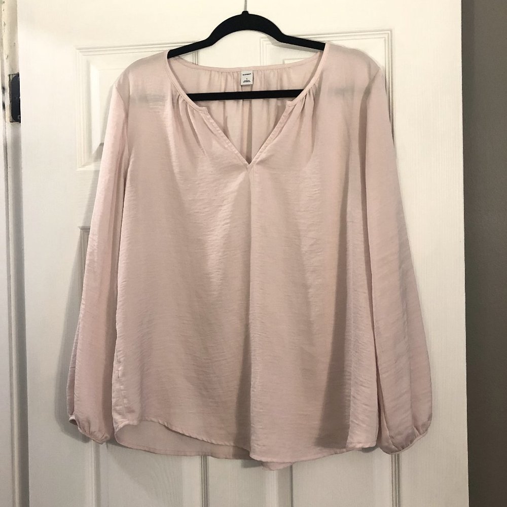 Old Navy light pink LS blouse